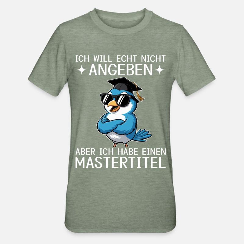 Master Abschluss geschafft - Mastertitel - Unisex Polycotton T-Shirt - Militärgrün meliert