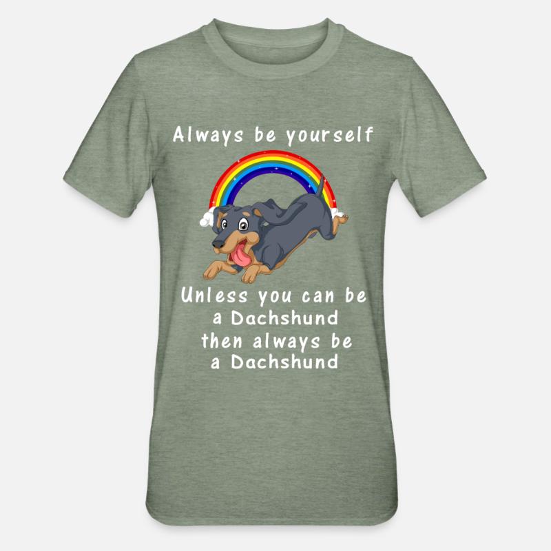 Dackel - Unisex Polycotton T-Shirt - Militärgrün meliert