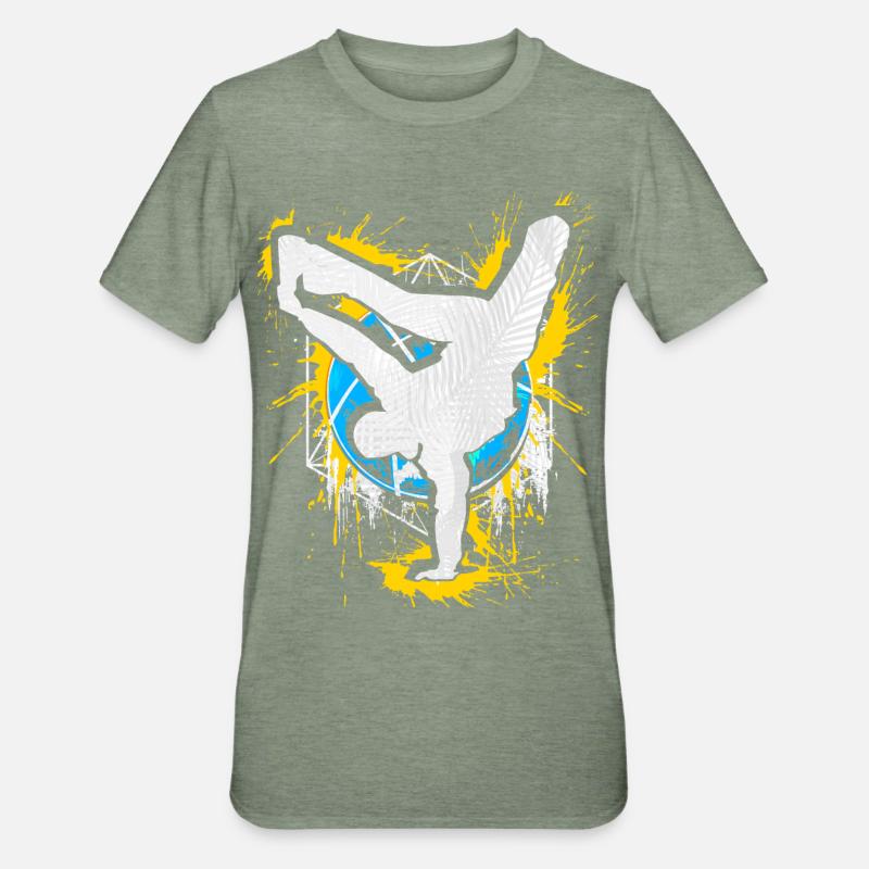 Breakdance Handstand Bboy - B-Boying Breakdancer - Unisex Polycotton T-Shirt - Militärgrün meliert