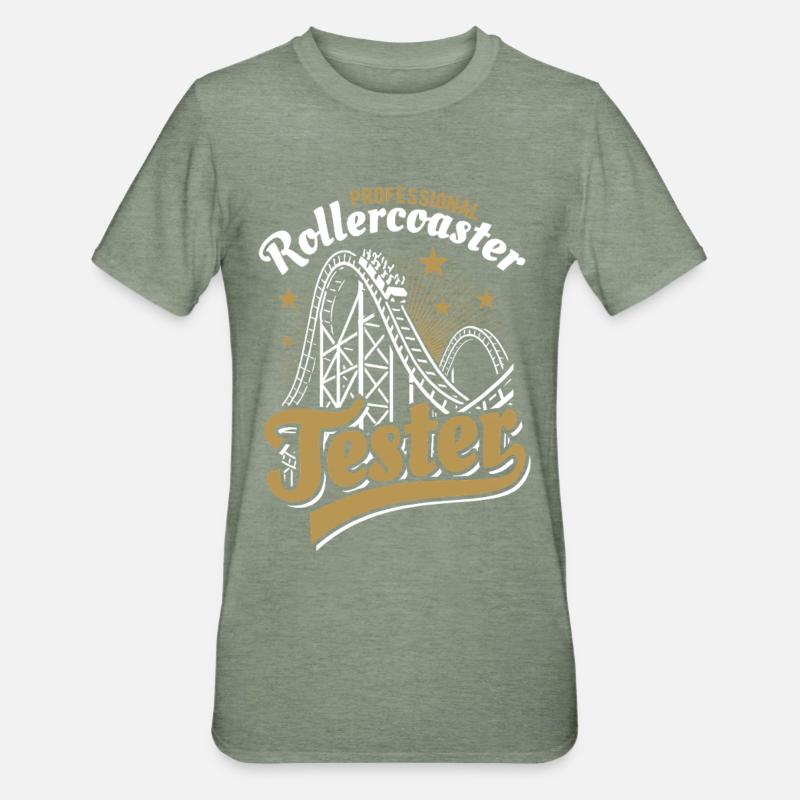 Professional Rollercoaster Tester - Unisex Polycotton T-Shirt - Militärgrün meliert