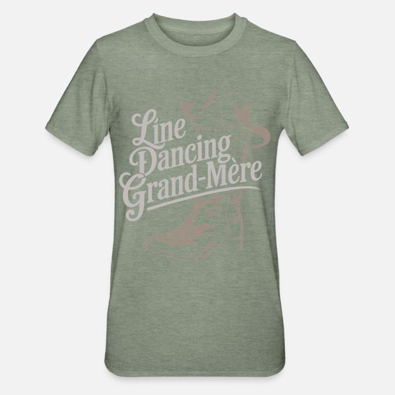 Line Dance Grand-mère - T-shirt polycoton Unisexe - vert kaki chiné
