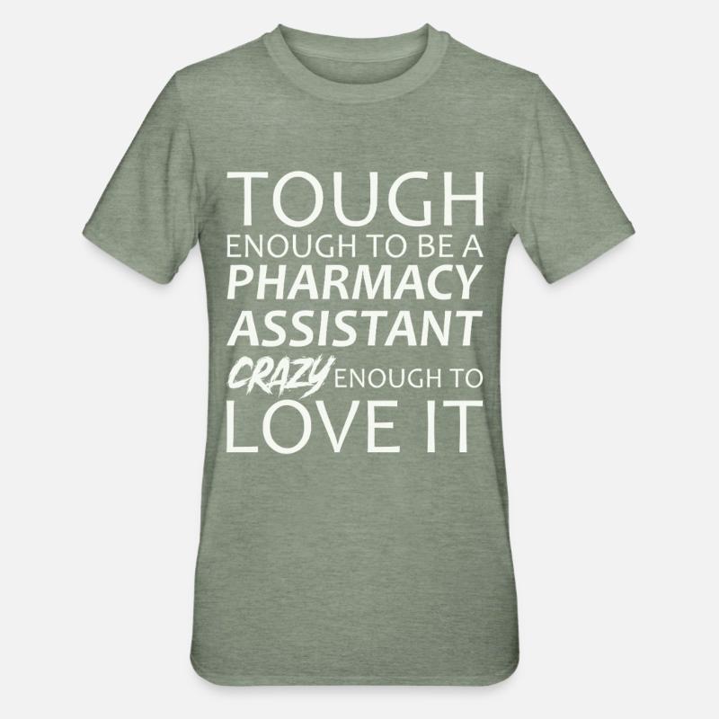 Assistante en pharmacie Crazy - T-shirt polycoton Unisexe - vert kaki chiné