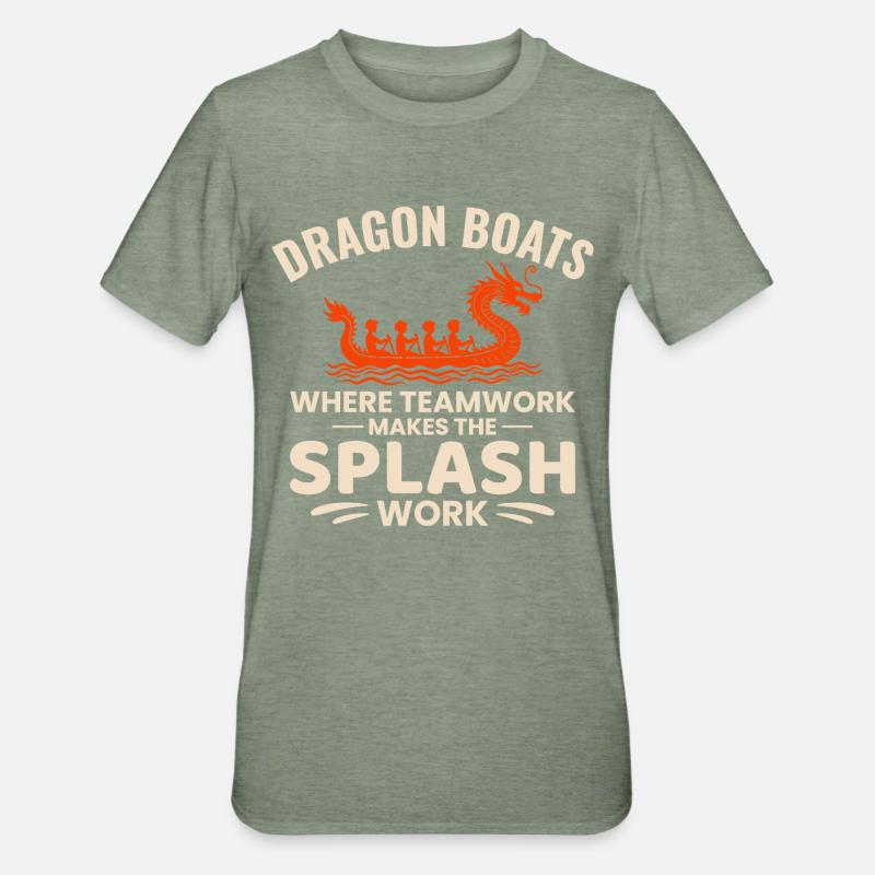 Équipe de pagayage synchronisée - T-shirt polycoton Unisexe - vert kaki chiné