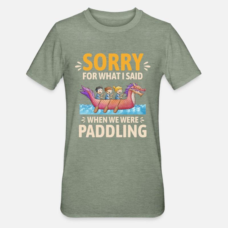 Synchronized Paddling Team Dragon Boat - Unisex Polycotton T-Shirt - heather military green