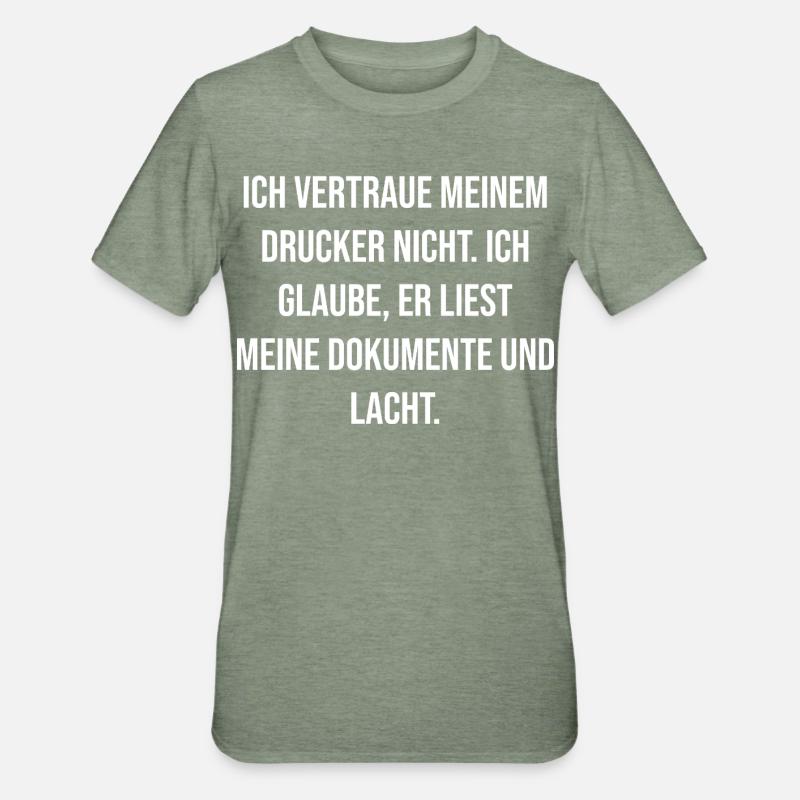 Scherzo dello stampatore – scherzo del documento - Maglietta unisex, mix cotone e poliestere - verde militare melange