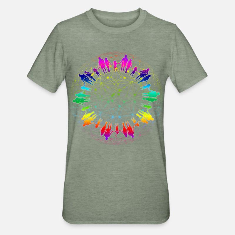 Rainbow Net de la communauté - T-shirt polycoton Unisexe - vert kaki chiné