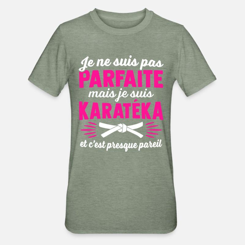 Ich bin ein Karateka - Unisex Polycotton T-Shirt - Militärgrün meliert