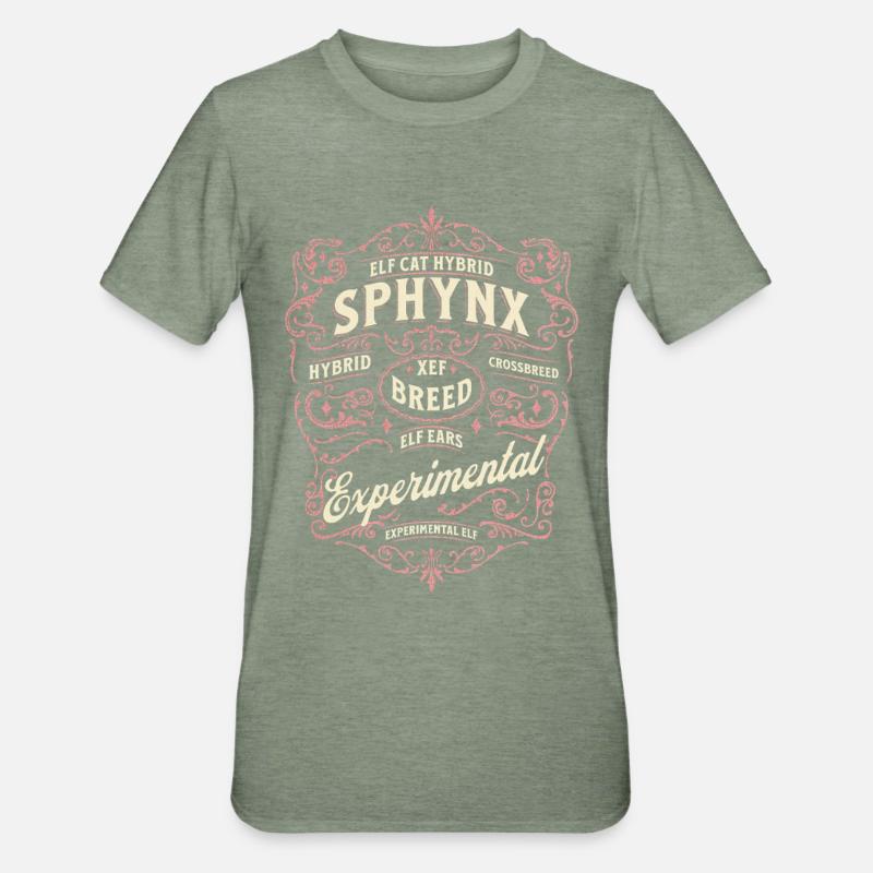 Elfen-Sphinx-Katze - Unisex Polycotton T-Shirt - Militärgrün meliert