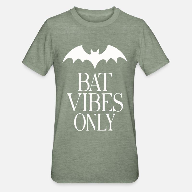 Bat Vibes Only – Goth Statement - Unisex Polycotton T-Shirt - heather military green