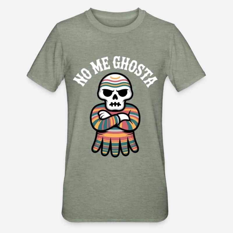 No Me Gusta Calavera Poncho - Unisex Polycotton T-Shirt - heather military green