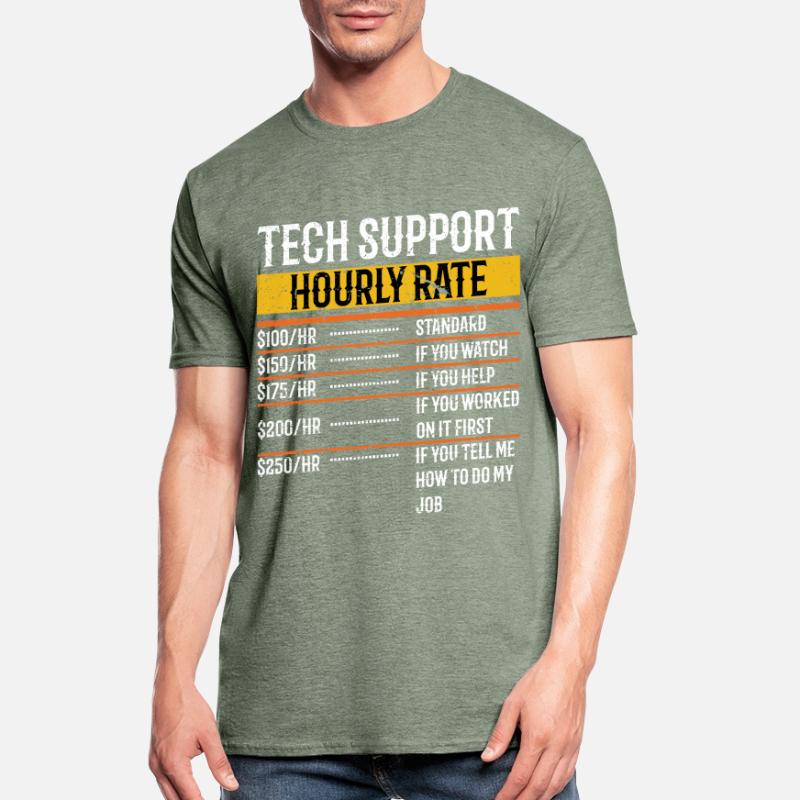 Tech Support Hourly Rate Programmer Technical Unisex Polycotton T-Shirt