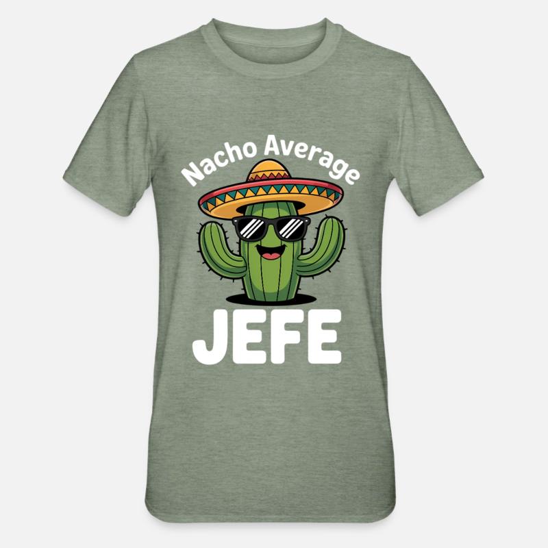 Nacho Average Jefe Cactus - T-shirt polycoton Unisexe - vert kaki chiné
