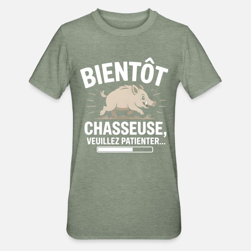 Soon to be a hunter - Unisex Polycotton T-Shirt - heather military green