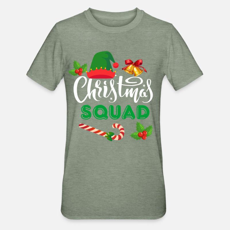 Weihnachtskader - Unisex Polycotton T-Shirt - Militärgrün meliert