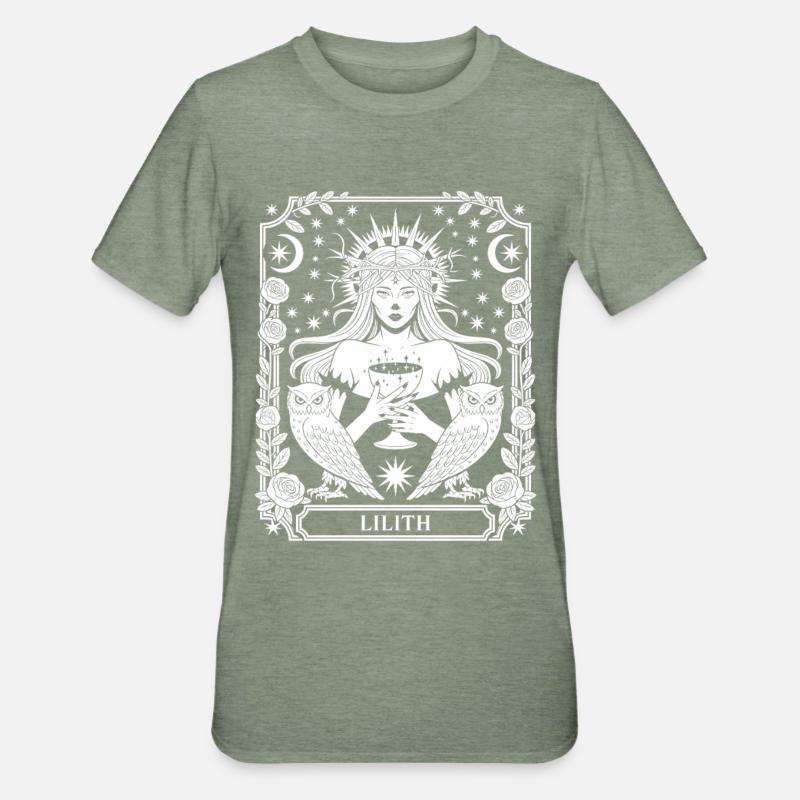 Lilith Mondstern Framing - Unisex Polycotton T-Shirt - Militärgrün meliert