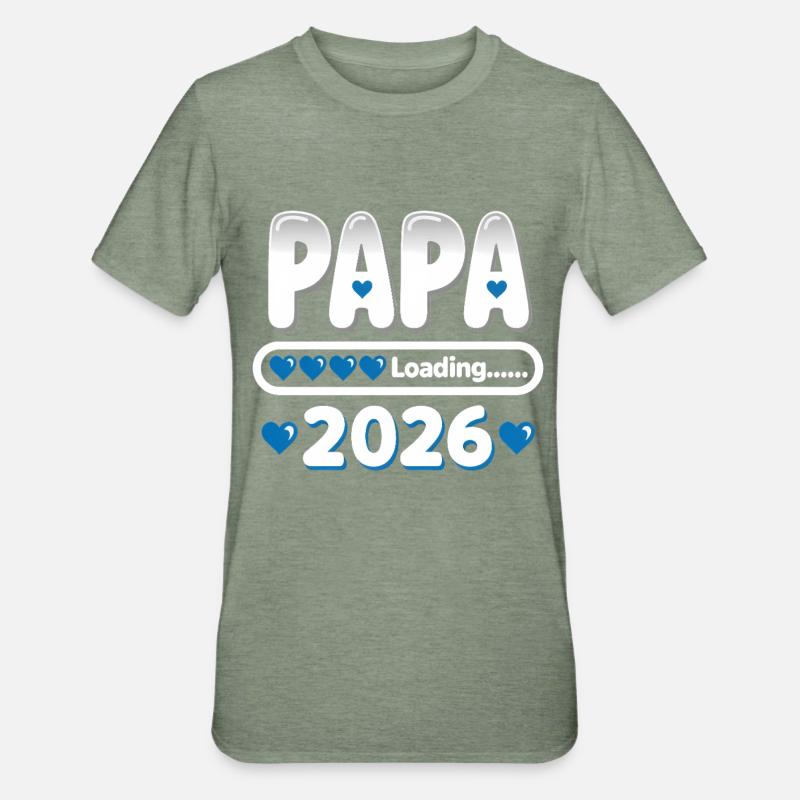2026 Papa Loading – Father-to-be Gift - Unisex Polycotton T-Shirt - heather military green