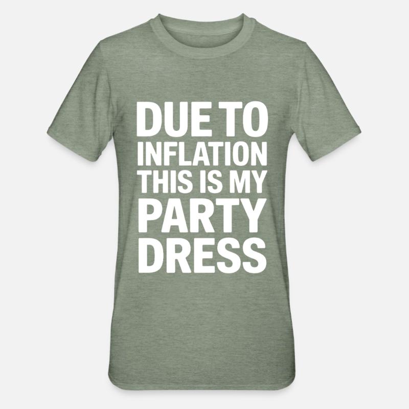 Inflation Robe de soirée Dire - T-shirt polycoton Unisexe - vert kaki chiné