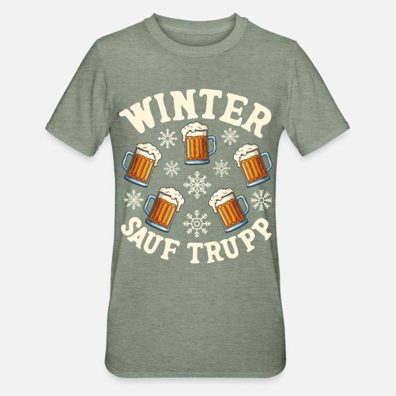 Escouade d’alcool d’hiver - T-shirt polycoton Unisexe - vert kaki chiné