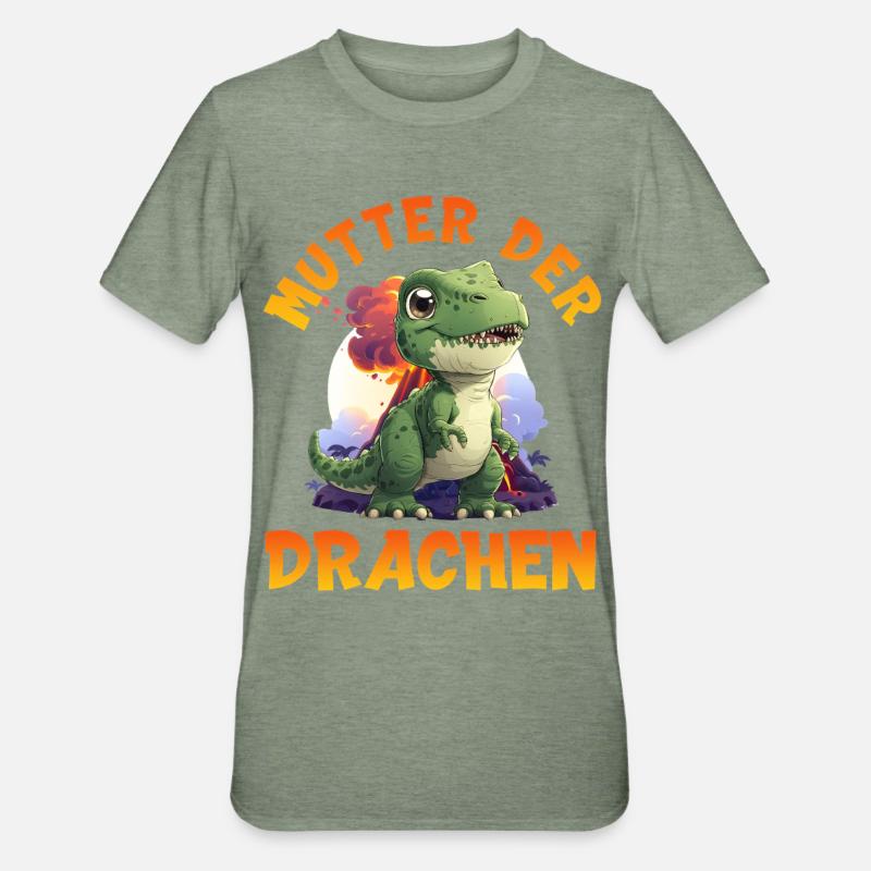 Futures mamans MÈRE DES DRAGONS Drôle - T-shirt polycoton Unisexe - vert kaki chiné