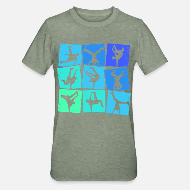 Breakdance Breakdancer Breakdance Enfants Garçons - T-shirt polycoton Unisexe - vert kaki chiné