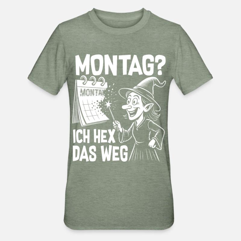 Monday I hex that way - Unisex Polycotton T-Shirt - heather military green