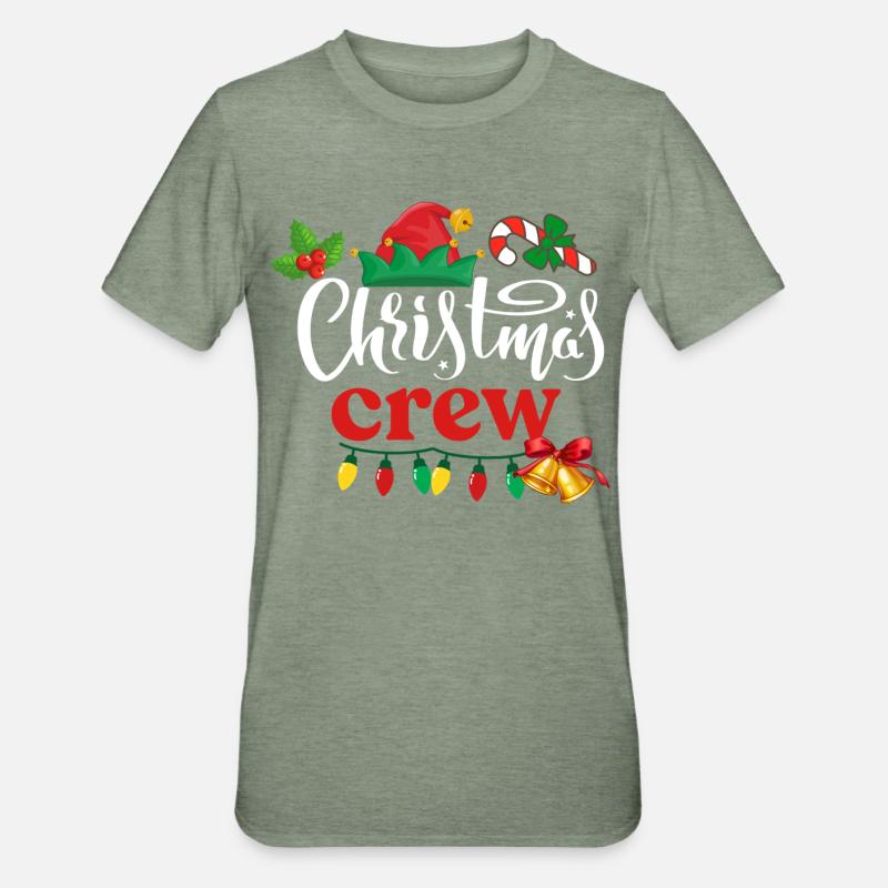 Weihnachts-Crew - Unisex Polycotton T-Shirt - Militärgrün meliert