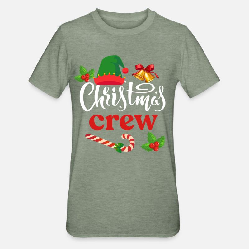 Weihnachts-Crew - Unisex Polycotton T-Shirt - Militärgrün meliert