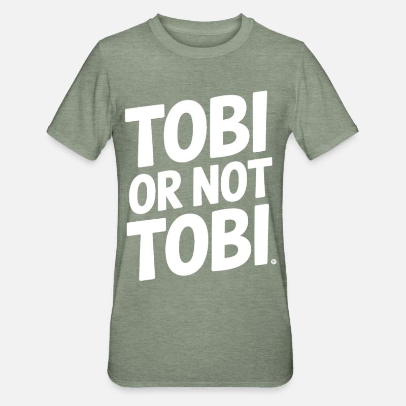 Tobi oder nicht Tobi – Das ist die Frage - Unisex Polycotton T-Shirt - Militärgrün meliert