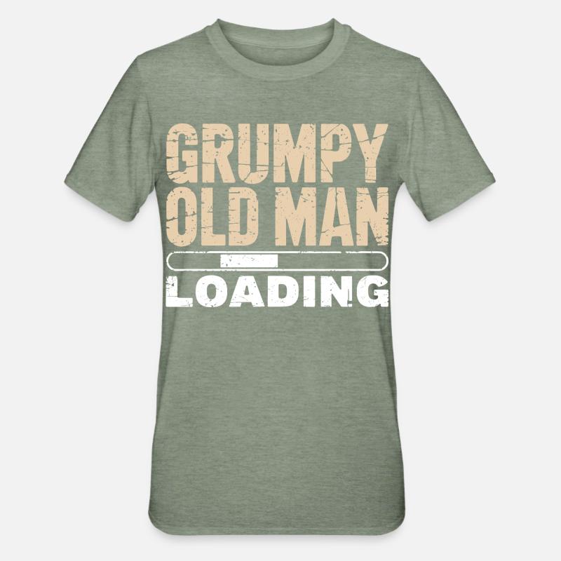Grumpy Old Man Loading - T-shirt polycoton Unisexe - vert kaki chiné