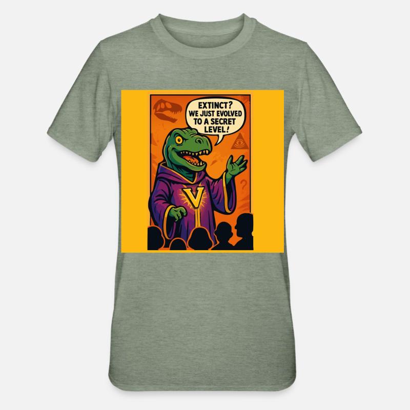 V-Raptor: Evolution auf Geheimstufe - Unisex Polycotton T-Shirt - Militärgrün meliert