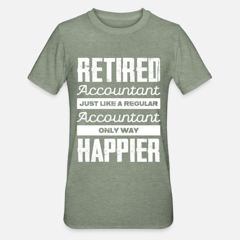 Comptable de retraite heureux - T-shirt polycoton Unisexe - vert kaki chiné
