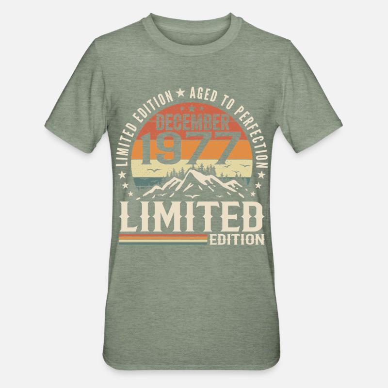 Dezember 1977 - Unisex Polycotton T-Shirt - Militärgrün meliert