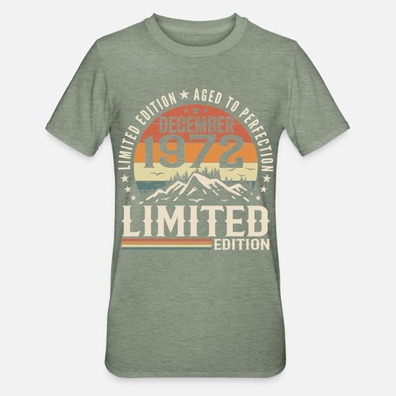 Dezember 1972 - Unisex Polycotton T-Shirt - Militärgrün meliert