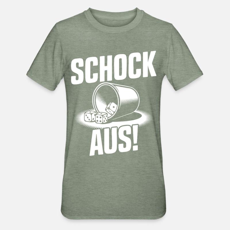 Choc ! Drôle Choquant, Dés, Puzzle - T-shirt polycoton Unisexe - vert kaki chiné