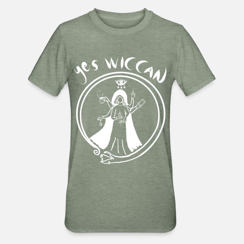 Ja Wicca - Unisex Polycotton T-Shirt - Militärgrün meliert