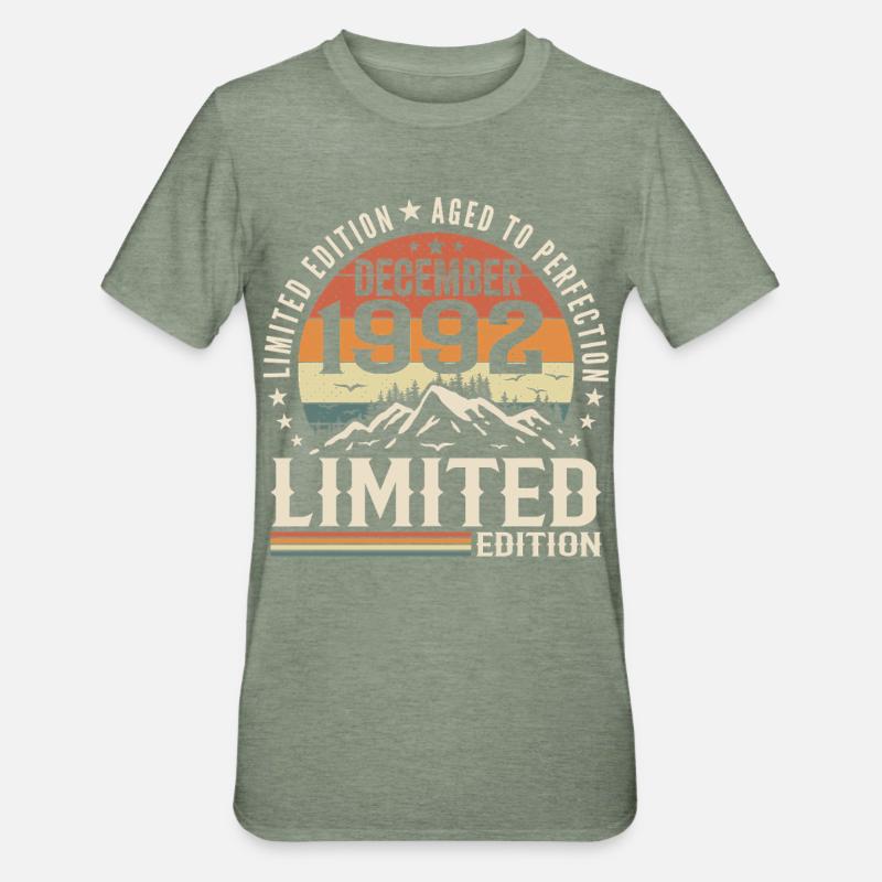 Dezember 1992 - Unisex Polycotton T-Shirt - Militärgrün meliert