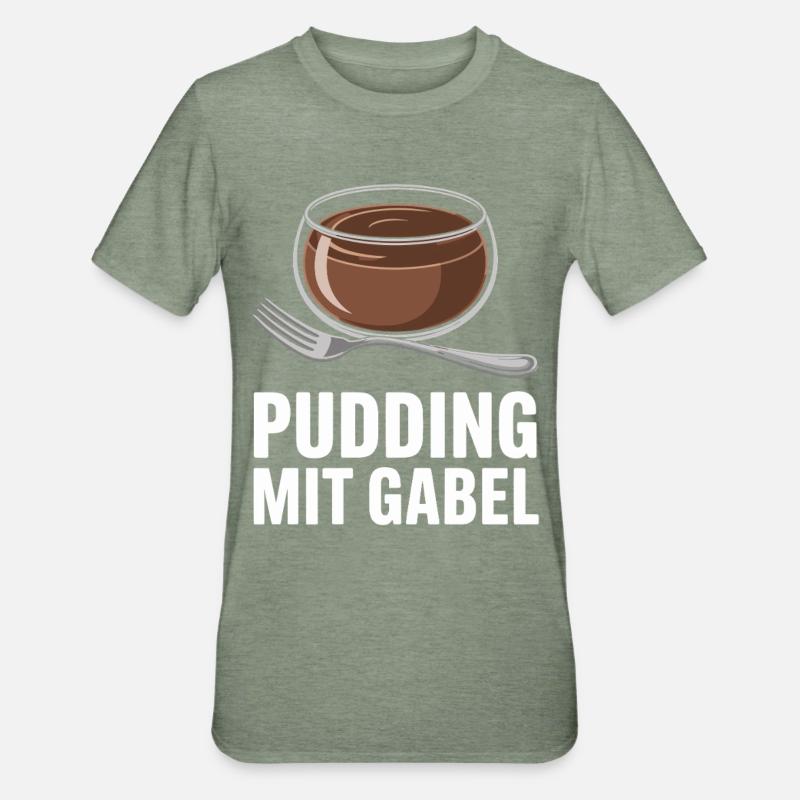 Pudding à la fourchette - T-shirt polycoton Unisexe - vert kaki chiné