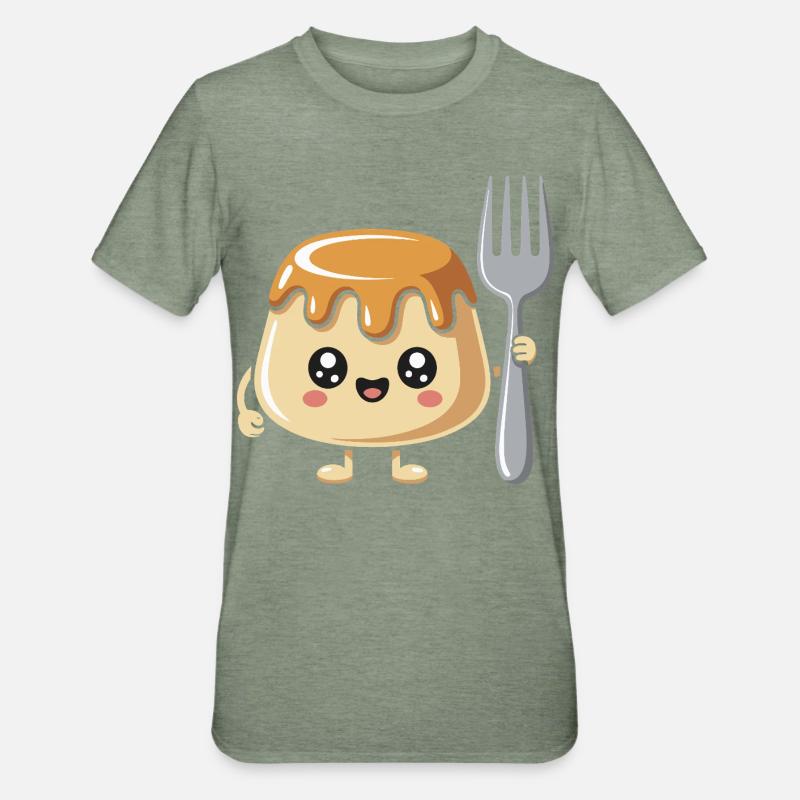 Pudding à la fourchette - T-shirt polycoton Unisexe - vert kaki chiné
