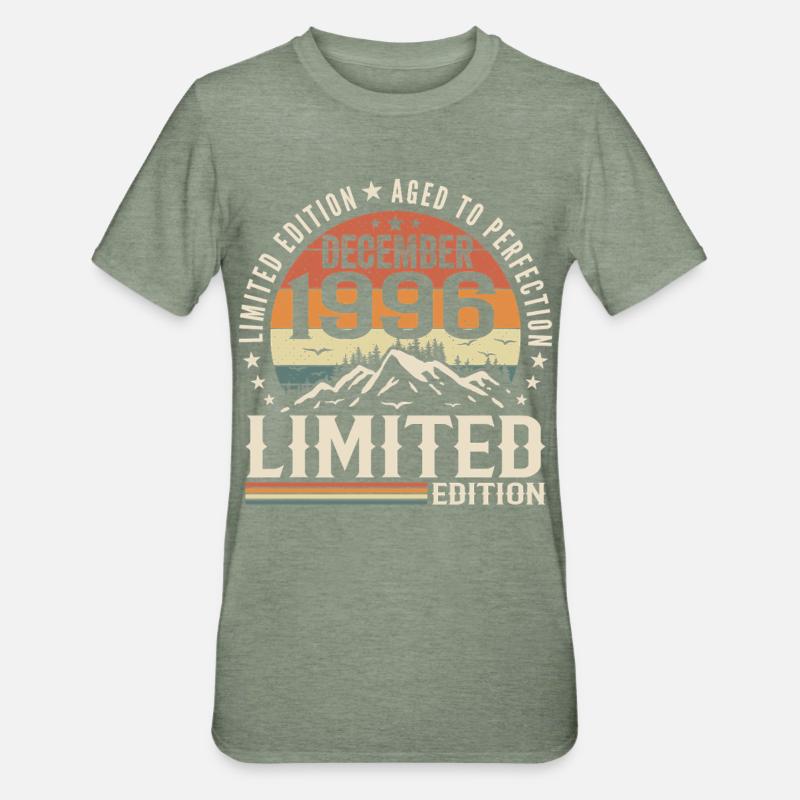 Dezember 1996 - Unisex Polycotton T-Shirt - Militärgrün meliert