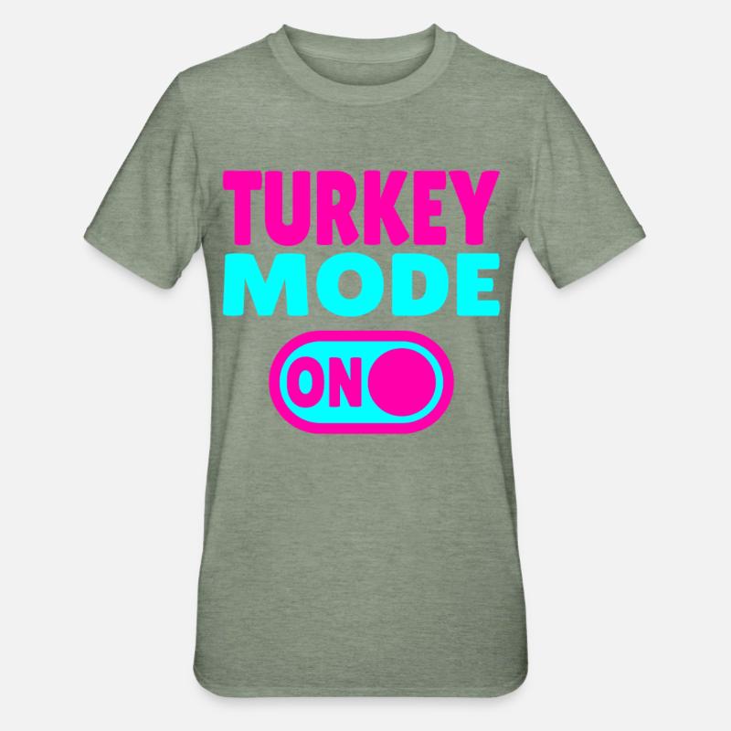 Mode dinde activé - T-shirt polycoton Unisexe - vert kaki chiné