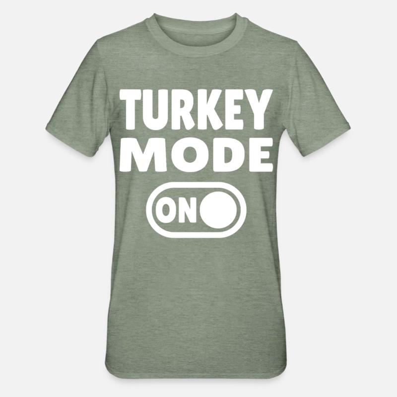 Mode dinde activé - T-shirt polycoton Unisexe - vert kaki chiné