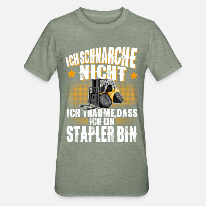 Forklift Stacker - Unisex Polycotton T-Shirt - heather military green