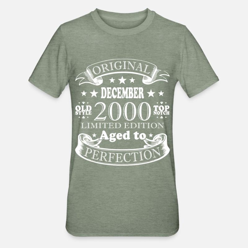 Décembre 2000 Jubilé Décembre 2000 Décembre - T-shirt polycoton Unisexe - vert kaki chiné