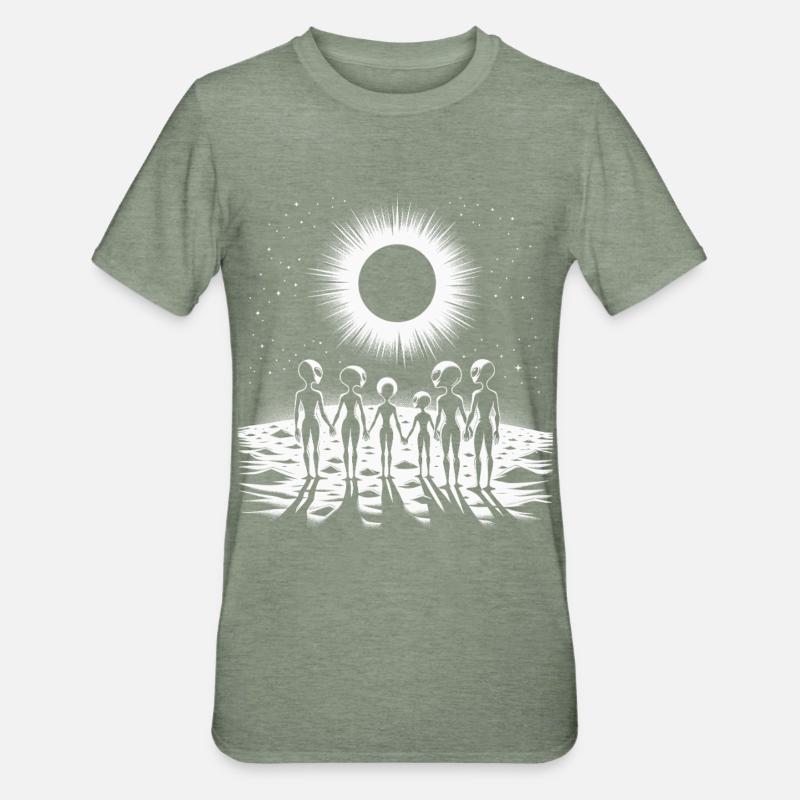 Cosmic Silhouette Family Circle - Unisex Polycotton T-Shirt - heather military green