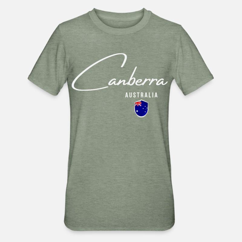 Design élégant Canberra, souvenir Canberra - T-shirt polycoton Unisexe - vert kaki chiné