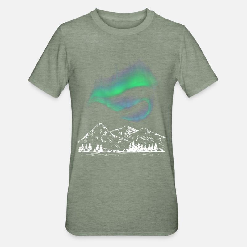 Aurore alpine graphique - T-shirt polycoton Unisexe - vert kaki chiné