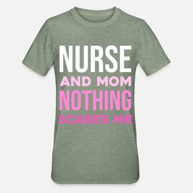 Infirmière et mère : Intrépides - T-shirt polycoton Unisexe - vert kaki chiné
