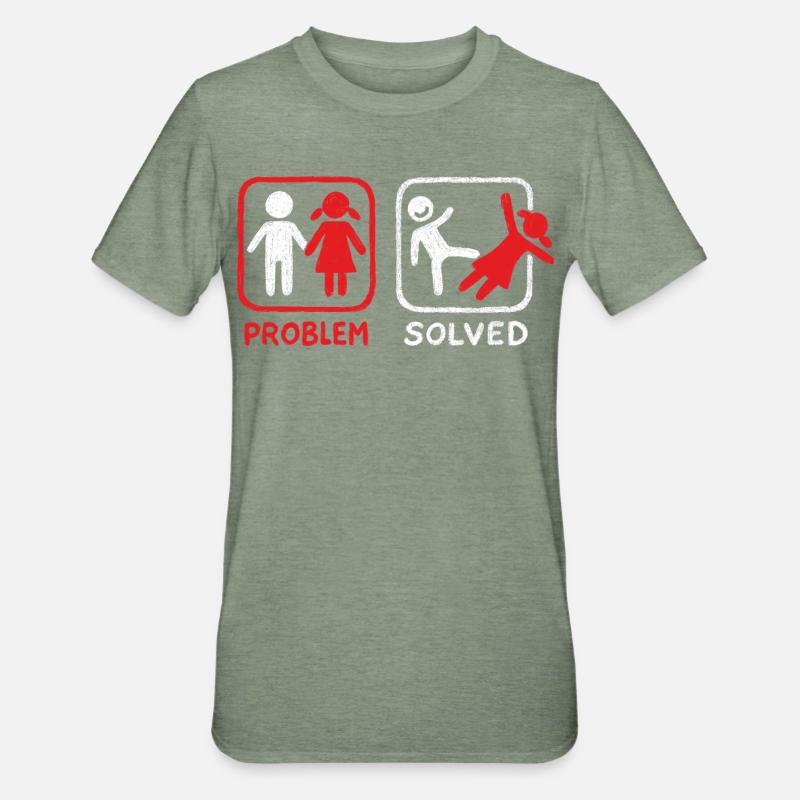 Problem Solved - Unisex Polycotton T-Shirt - heather military green