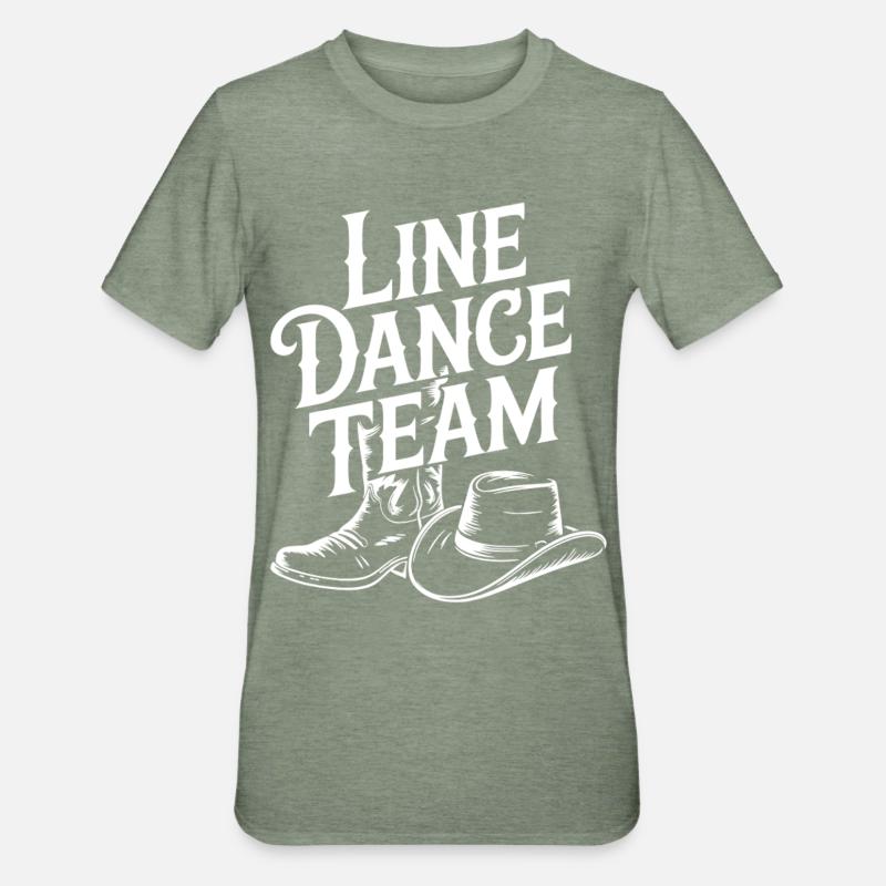 Line Dance Team Boots Hat - Unisex Polycotton T-Shirt - heather military green