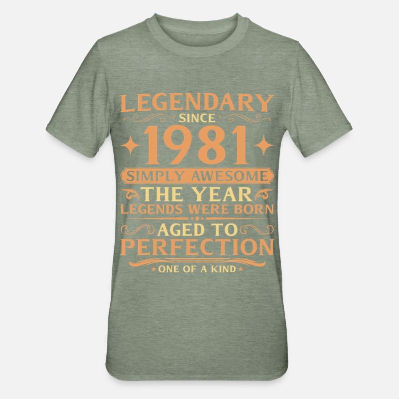45e anniversaire de Legends 1981 - T-shirt polycoton Unisexe - vert kaki chiné